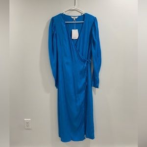 NWT & Other Stories Paris Atelier Turquoise Wrap Dress Size 12